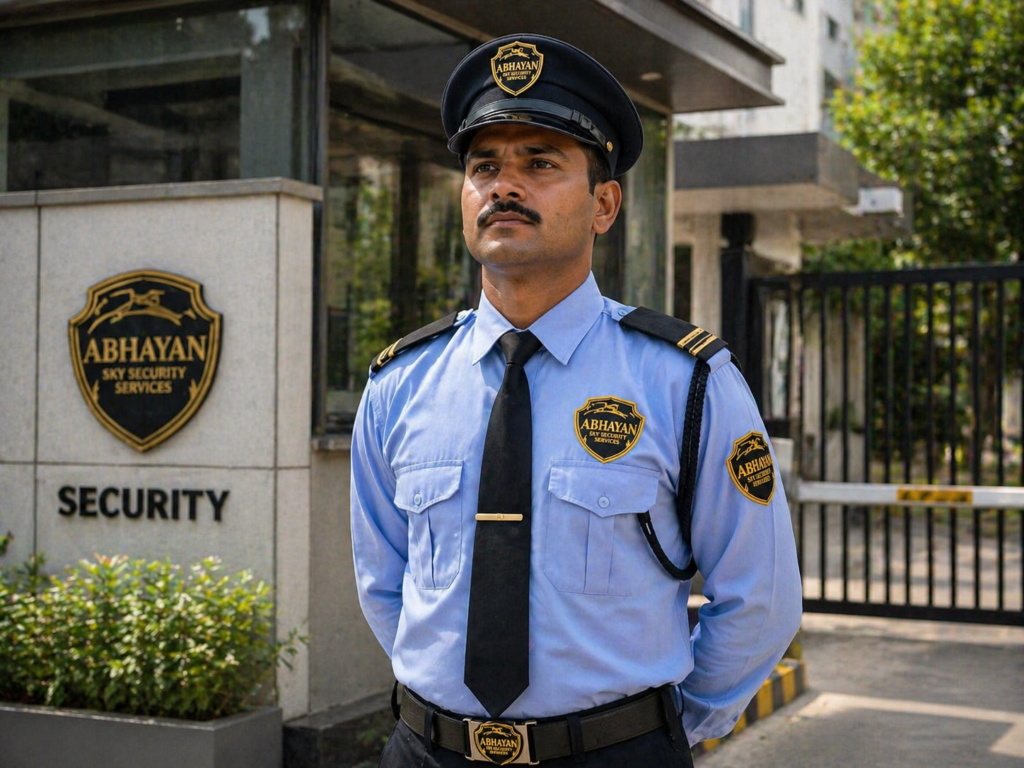 Abhan Sky guard at company security booth