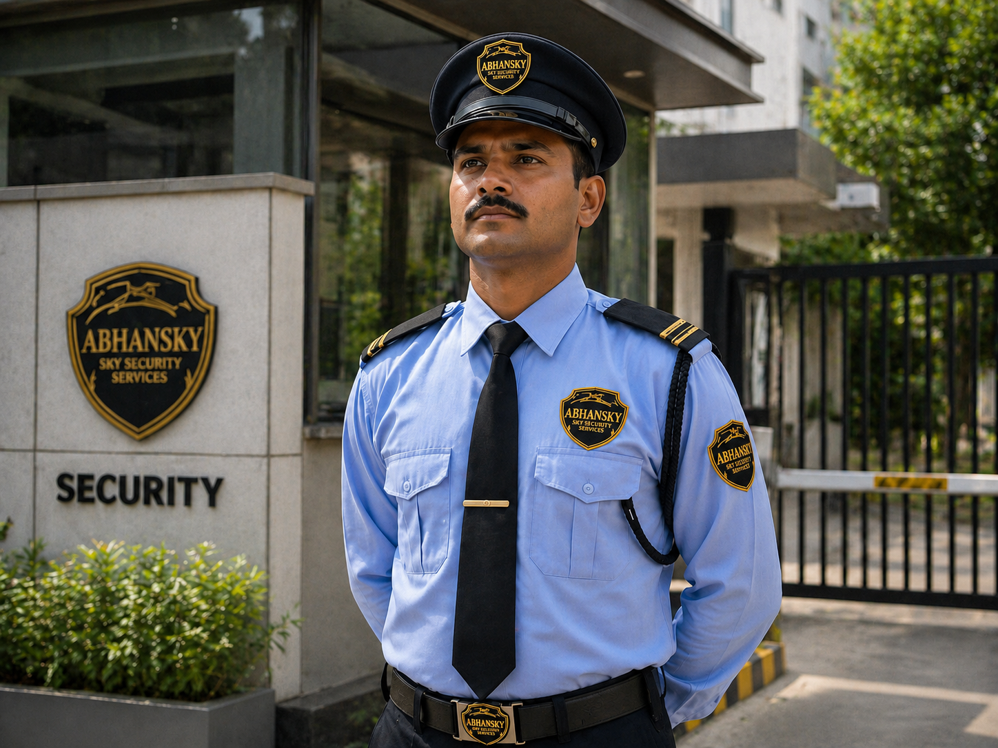 Abhayan Sky guard at company security booth